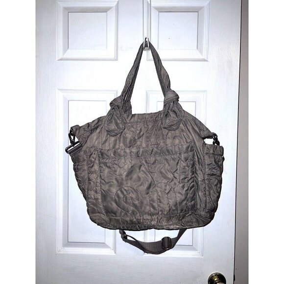 MARC BY MARC JACOBS Workwear Tote Quilted Gray Nylon Pretty Eliza Diaper Bag - Picture 6 of 16